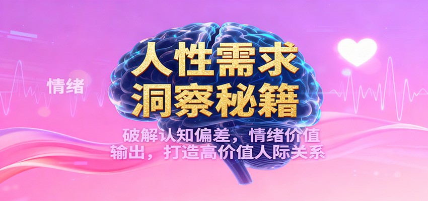 人性需求洞察秘籍,破解认知偏差,情绪价值输出,打造高价值人际关系网赚库-项目库-轻创网-中创网-福缘网-冒泡网-资源之家-魔方项目库网赚库