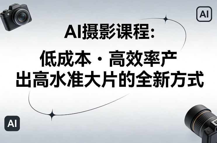 AI摄影课程，低成本高效率产出高水准大片的全新方式网赚库-项目库-轻创网-中创网-福缘网-冒泡网-资源之家-魔方项目库网赚库