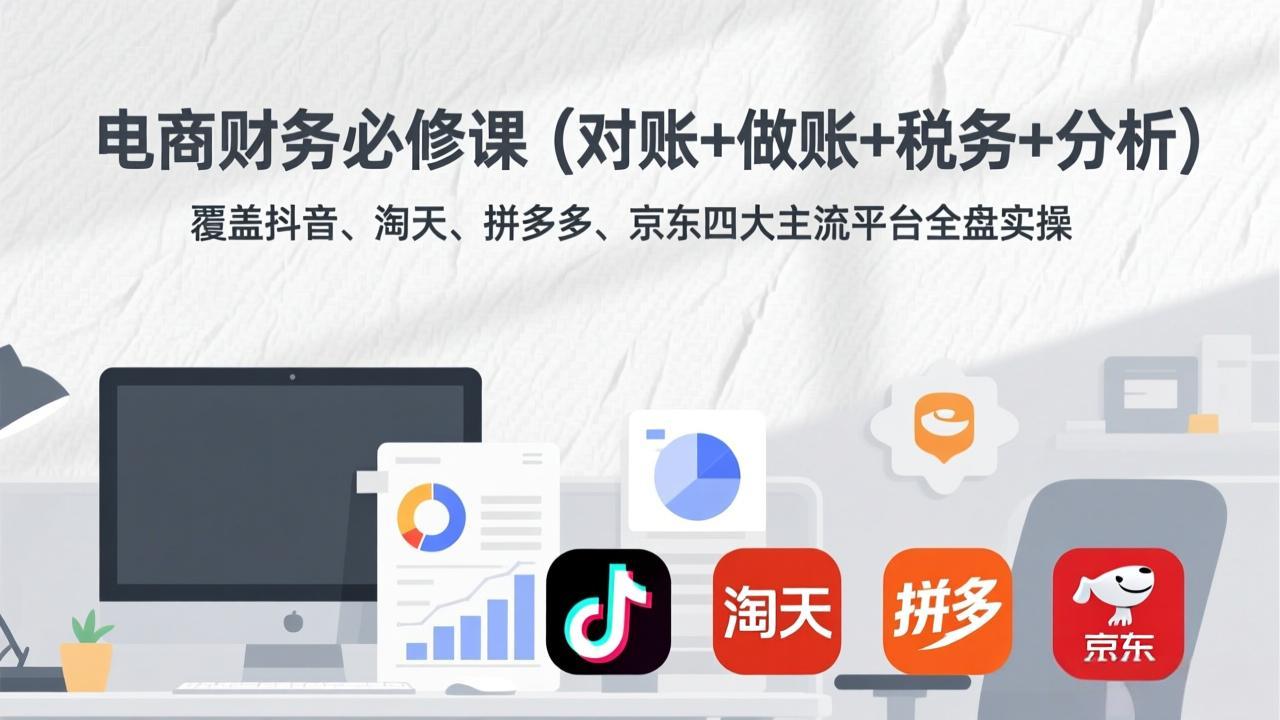 电商财务必修课(对账+做账+税务+分析网赚库-项目库-轻创网-中创网-福缘网-冒泡网-资源之家-魔方项目库网赚库