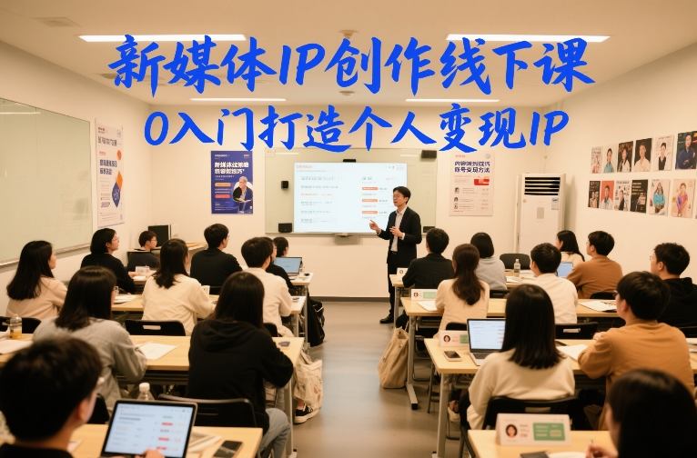 新媒体IP创作线下课，0入门打造个人变现IP网赚库-项目库-轻创网-中创网-福缘网-冒泡网-资源之家-魔方项目库网赚库