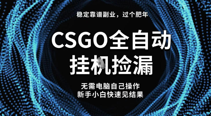 【稳定副业】全球最热门游戏CSGO全自动捡漏，最新玩法，新手小白日入5张+【揭秘】网赚库-项目库-轻创网-中创网-福缘网-冒泡网-资源之家-魔方项目库网赚库