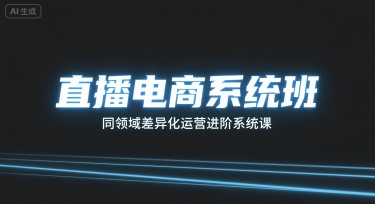 直播电商系统班，同领域差异化运营进阶系统课网赚库-项目库-轻创网-中创网-福缘网-冒泡网-资源之家-魔方项目库网赚库