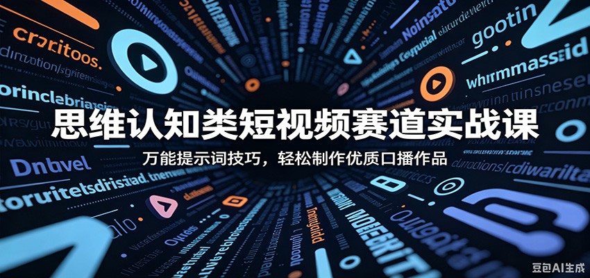 思维认知类短视频赛道实战课:万能提示词技巧,轻松制作优质口播作品网赚库-项目库-轻创网-中创网-福缘网-冒泡网-资源之家-魔方项目库网赚库
