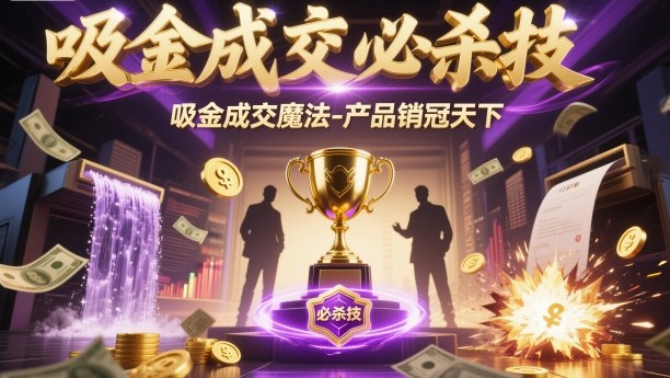 吸金成交必杀技，吸金成交魔法-产品销冠天下网赚库-项目库-轻创网-中创网-福缘网-冒泡网-资源之家-魔方项目库网赚库