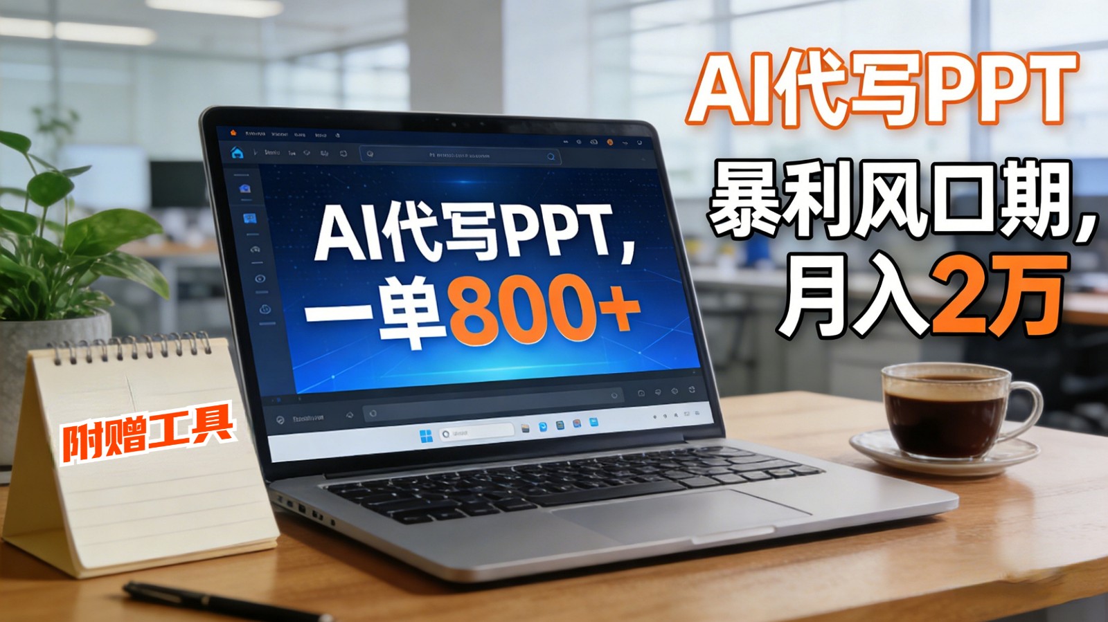 AI 代写做 PPT！一单狂赚 800+，风口期月入 2 万(工具 + 提示词直接送)网赚库-项目库-轻创网-中创网-福缘网-冒泡网-资源之家-魔方项目库网赚库