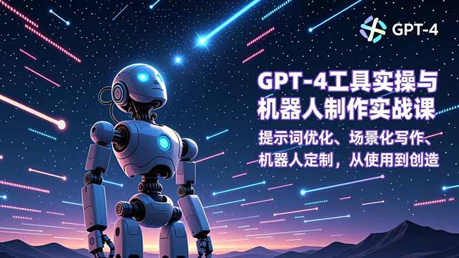 GPT-4工具实操与机器人制作实战课：提示词优化、场景化写作、机器人定制，从使用到创造网赚库-项目库-轻创网-中创网-福缘网-冒泡网-资源之家-魔方项目库网赚库