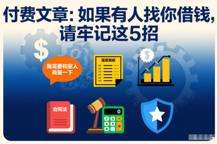 付费文章：如果有人找你借钱，请牢记这5招网赚库-项目库-轻创网-中创网-福缘网-冒泡网-资源之家-魔方项目库网赚库