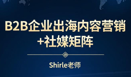shirle老师·B2B企业出海内容营销+社媒矩阵网赚库-项目库-轻创网-中创网-福缘网-冒泡网-资源之家-魔方项目库网赚库