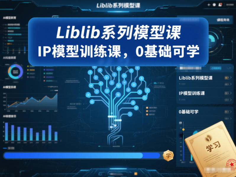 Liblib系列模型课，IP模型训练课，0基础可学网赚库-项目库-轻创网-中创网-福缘网-冒泡网-资源之家-魔方项目库网赚库