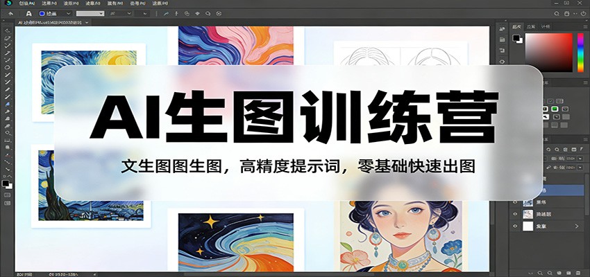 AI生图训练营：文生图图生图，高精度提示词，零基础快速出图网赚库-项目库-轻创网-中创网-福缘网-冒泡网-资源之家-魔方项目库网赚库