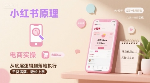 小红书原理以及详细实操流程，小红书电商教程网赚库-项目库-轻创网-中创网-福缘网-冒泡网-资源之家-魔方项目库网赚库