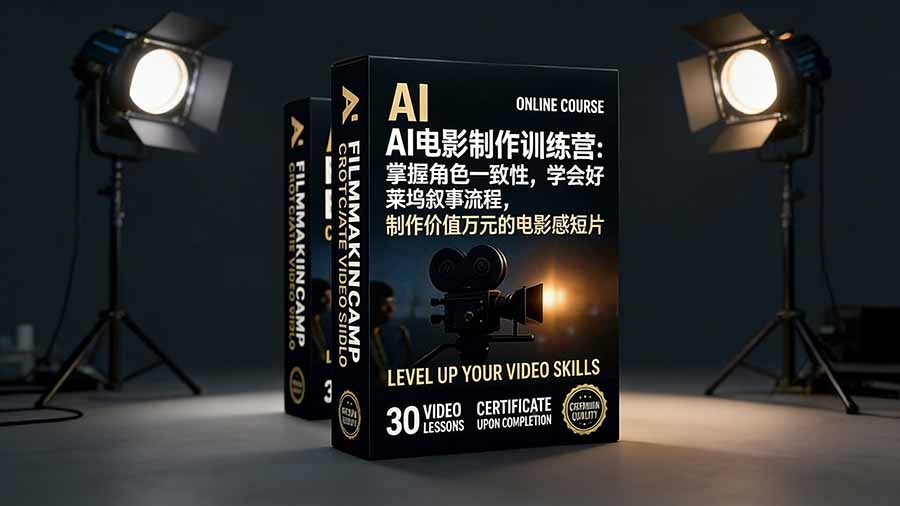 AI电影制作训练营：掌握角色一致性，学会好莱坞叙事流程，制作价值万元的电影感短片网赚库-项目库-轻创网-中创网-福缘网-冒泡网-资源之家-魔方项目库网赚库