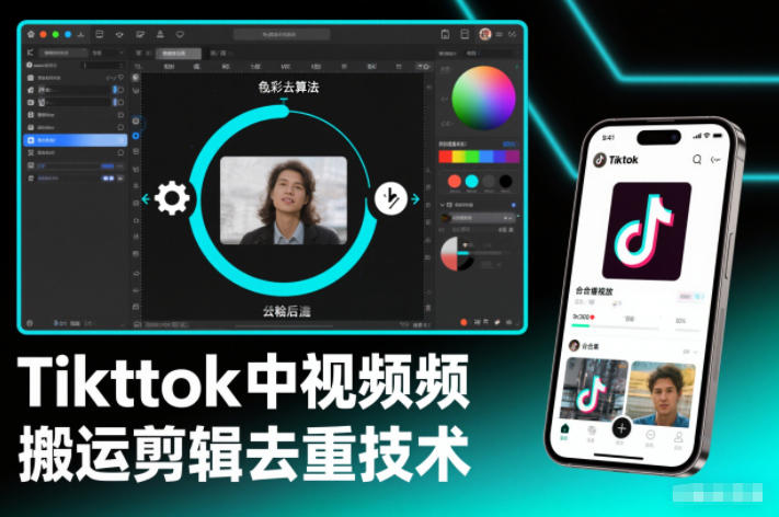 Tiktok中视频纯搬运剪辑去重技术，外来技术，自行测试网赚库-项目库-轻创网-中创网-福缘网-冒泡网-资源之家-魔方项目库网赚库