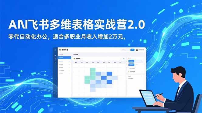 AI+飞书多维表格实战营2.0：零代码自动化办公，适合多职业月收入增加2万元网赚库-项目库-轻创网-中创网-福缘网-冒泡网-资源之家-魔方项目库网赚库