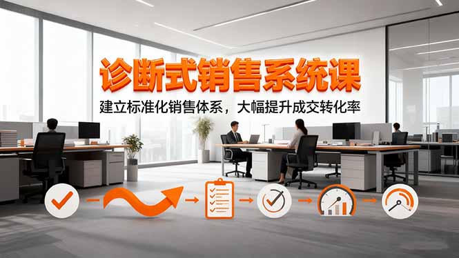 诊断式销售系统课，建立标准化销售体系，大幅提升成交转化率网赚库-项目库-轻创网-中创网-福缘网-冒泡网-资源之家-魔方项目库网赚库