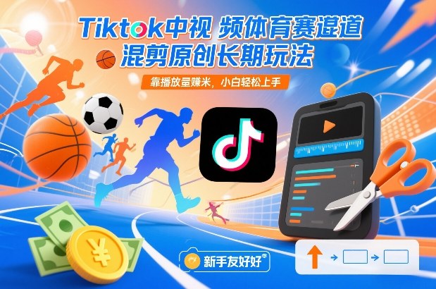 Tiktok中视频体育赛道混剪原创长期玩法，靠播放量賺米，小白轻松上手网赚库-项目库-轻创网-中创网-福缘网-冒泡网-资源之家-魔方项目库网赚库