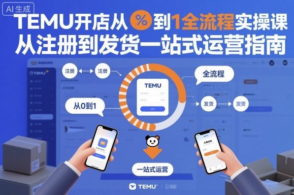 TEMU开店从0到1全流程实操课,从注册到发货一站式运营指南网赚库-项目库-轻创网-中创网-福缘网-冒泡网-资源之家-魔方项目库网赚库