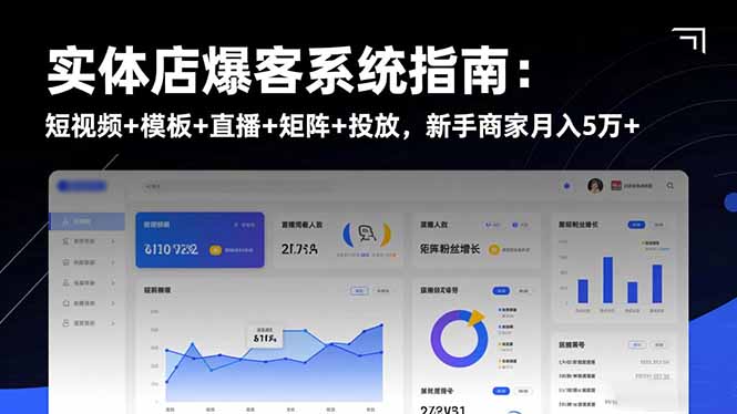 实体店爆客系统指南：短视频+模板+直播+矩阵+投放，新手商家月入5万+网赚库-项目库-轻创网-中创网-福缘网-冒泡网-资源之家-魔方项目库网赚库