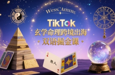 TikTok玄学命理跨境出海双语掘金课，手把手教你用命理知识精准直击海外用户痛点网赚库-项目库-轻创网-中创网-福缘网-冒泡网-资源之家-魔方项目库网赚库