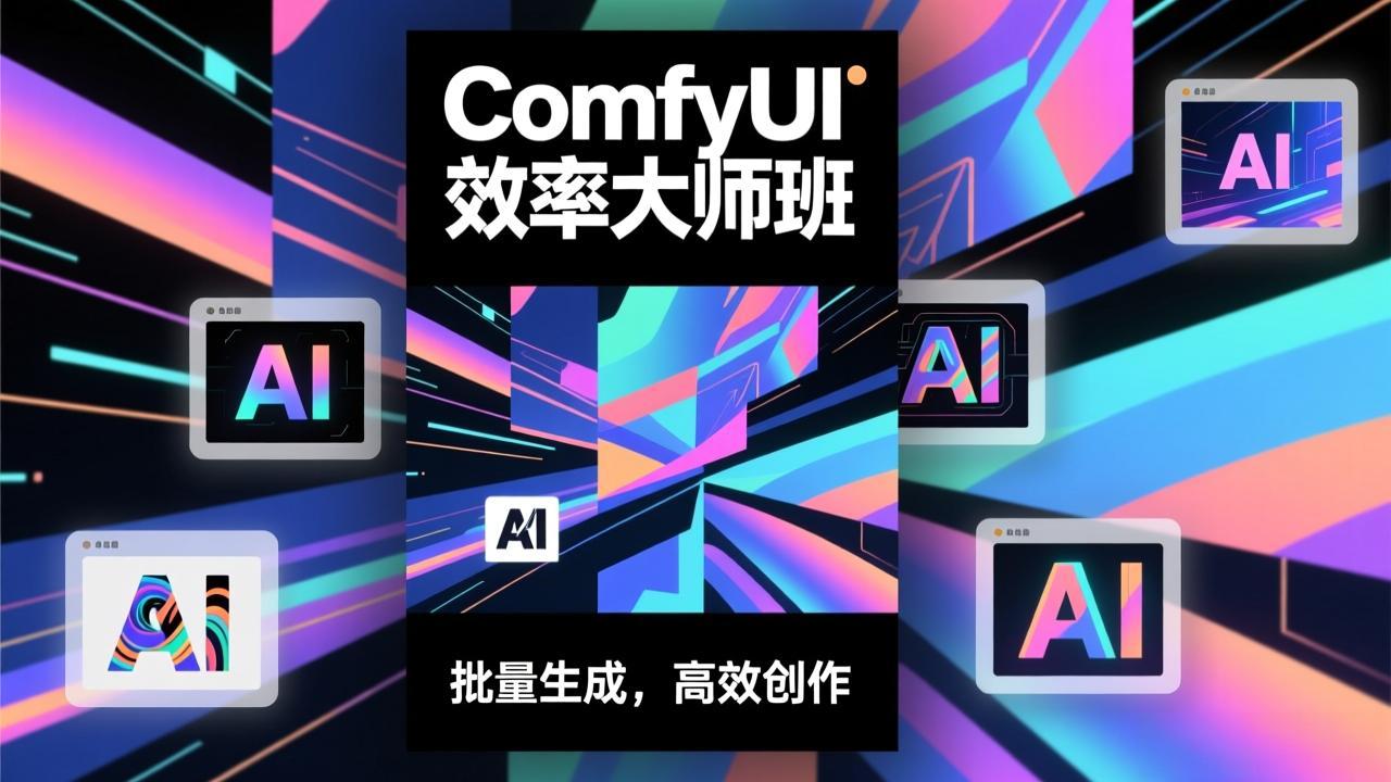 ComfyUI效率大师班：工作流搭建，批量生成，将个人AI出图效率提升5-10倍，月接单收入1-3万网赚库-项目库-轻创网-中创网-福缘网-冒泡网-资源之家-魔方项目库网赚库