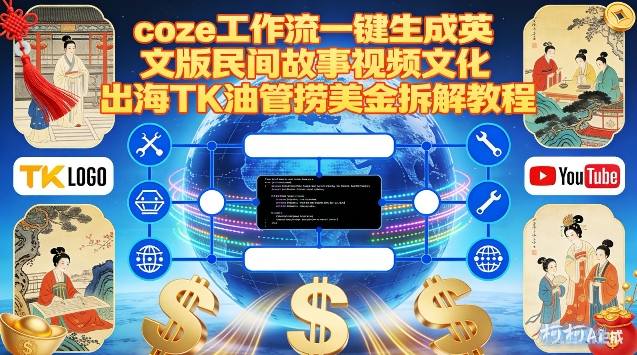 Coze扣子工作流一键生成英文版民间故事视频,文化出海TK油管捞美金拆解教程网赚库-项目库-轻创网-中创网-福缘网-冒泡网-资源之家-魔方项目库网赚库