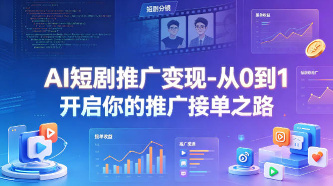 AI短剧推广变现-从0到1开启你的推广接单之路网赚库-项目库-轻创网-中创网-福缘网-冒泡网-资源之家-魔方项目库网赚库