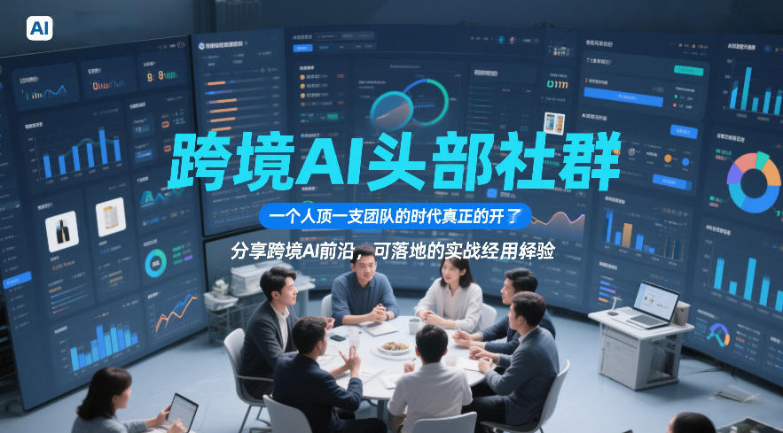 跨境AI头部社群，一个人顶一支团队的时代真正的开始了，分享跨境AI前沿，可落地的实战经验(更新6月19日)网赚库-项目库-轻创网-中创网-福缘网-冒泡网-资源之家-魔方项目库网赚库