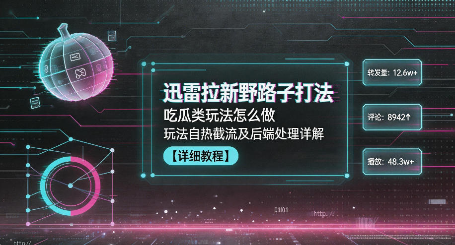 迅雷拉新野路子打法,吃瓜类玩法怎么做,玩法自热截流及后端处理详解网赚库-项目库-轻创网-中创网-福缘网-冒泡网-资源之家-魔方项目库网赚库