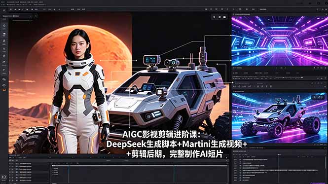 AIGC影视剪辑进阶课：DeepSeek生成脚本+Martini生成视频+剪辑后期，完整制作AI短片网赚库-项目库-轻创网-中创网-福缘网-冒泡网-资源之家-魔方项目库网赚库