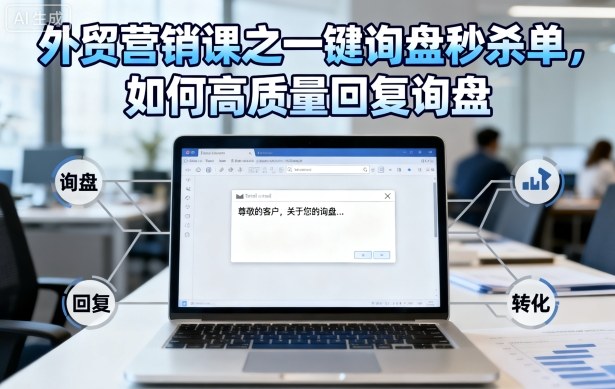 外贸营销课之一键询盘秒杀单，如何高质量回复询盘网赚库-项目库-轻创网-中创网-福缘网-冒泡网-资源之家-魔方项目库网赚库