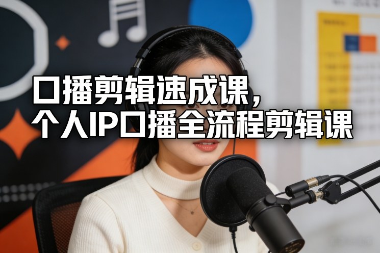 口播剪辑速成课，个人IP口播全流程剪辑课网赚库-项目库-轻创网-中创网-福缘网-冒泡网-资源之家-魔方项目库网赚库