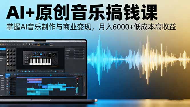 AI+原创音乐搞钱课：掌握AI音乐制作与商业变现，月入6000+低成本高收益网赚库-项目库-轻创网-中创网-福缘网-冒泡网-资源之家-魔方项目库网赚库