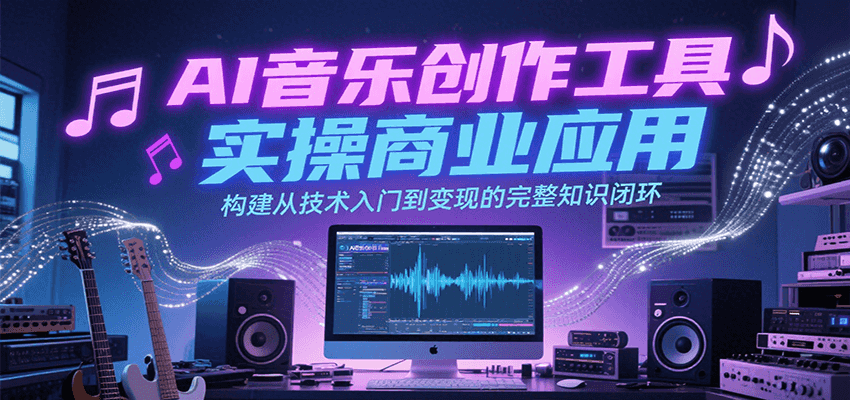 AI音乐创作工具实操商业应用，构建从技术入门到变现的完整知识闭环网赚库-项目库-轻创网-中创网-福缘网-冒泡网-资源之家-魔方项目库网赚库