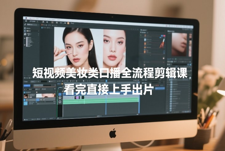 短视频美妆类口播全流程剪辑课，看完直接上手出片网赚库-项目库-轻创网-中创网-福缘网-冒泡网-资源之家-魔方项目库网赚库