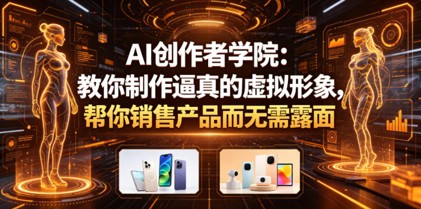 AI创作者学院:教你制作逼真的虚拟形象,帮你销售产品而无需露面【原创双语字幕】网赚库-项目库-轻创网-中创网-福缘网-冒泡网-资源之家-魔方项目库网赚库