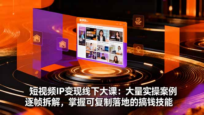 短视频IP变现线下大课：大量实操案例逐帧拆解，掌握可复制落地的搞钱技能网赚库-项目库-轻创网-中创网-福缘网-冒泡网-资源之家-魔方项目库网赚库