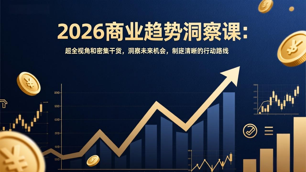 2026商业趋势洞察课：超全视角和密集干货，洞察未来机会，制定清晰的行动路线网赚库-项目库-轻创网-中创网-福缘网-冒泡网-资源之家-魔方项目库网赚库