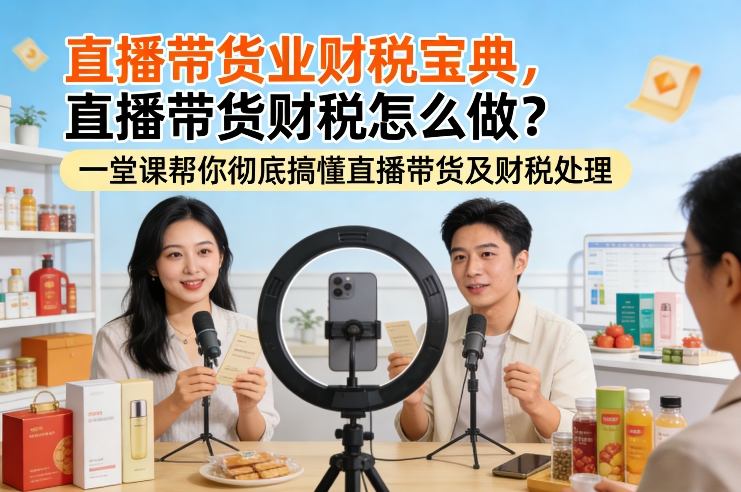 直播带货业财税宝典，直播带货财税怎么做？一堂课帮你彻底搞懂直播带货及财税处理网赚库-项目库-轻创网-中创网-福缘网-冒泡网-资源之家-魔方项目库网赚库