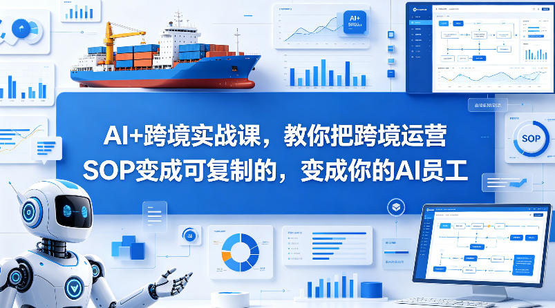 AI+跨境实战课,教你把跨境运营S0变成可复制的,变成你的AI员工网赚库-项目库-轻创网-中创网-福缘网-冒泡网-资源之家-魔方项目库网赚库