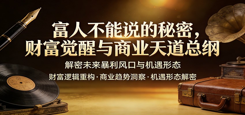 富人不能说的秘密，财富觉醒与商业天道总纲，解密未来暴利风口与机遇形态网赚库-项目库-轻创网-中创网-福缘网-冒泡网-资源之家-魔方项目库网赚库
