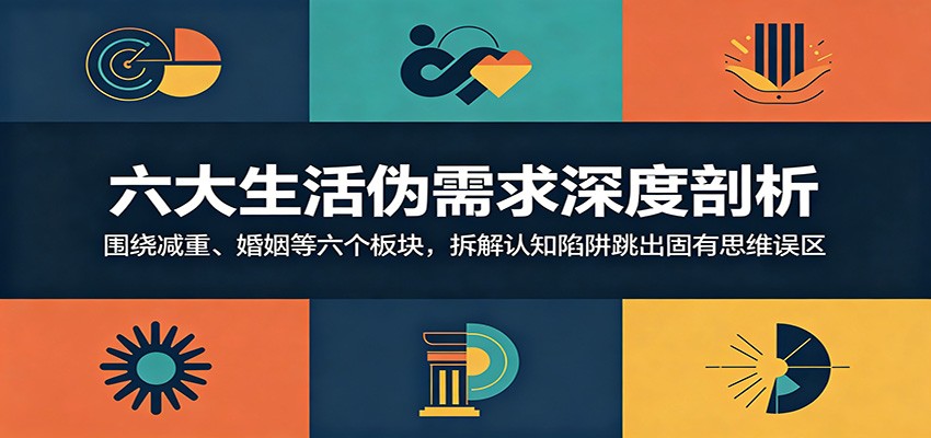 六大生活伪需求深度剖析:围绕减重、婚姻等六个板块,拆解认知陷阱跳出固有思维误区网赚库-项目库-轻创网-中创网-福缘网-冒泡网-资源之家-魔方项目库网赚库