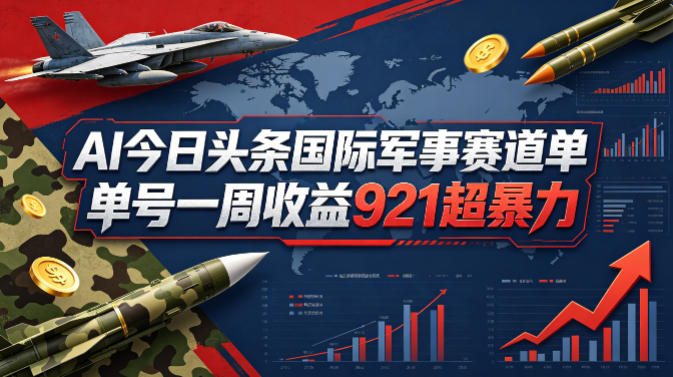 AI今日头条国际军事赛道,单号一周收益921,超暴力网赚库-项目库-轻创网-中创网-福缘网-冒泡网-资源之家-魔方项目库网赚库