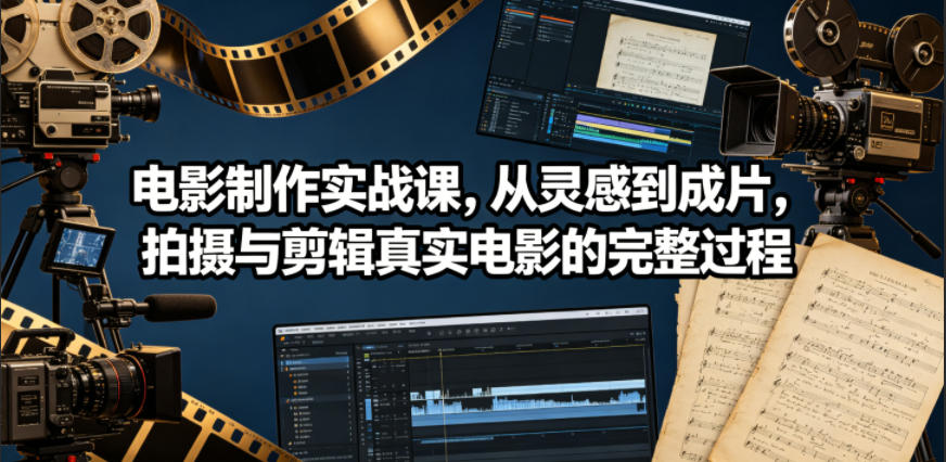 电影制作实战课,从灵感到成片,拍摄与剪辑真实电影的完整过程【原创双语字幕】网赚库-项目库-轻创网-中创网-福缘网-冒泡网-资源之家-魔方项目库网赚库