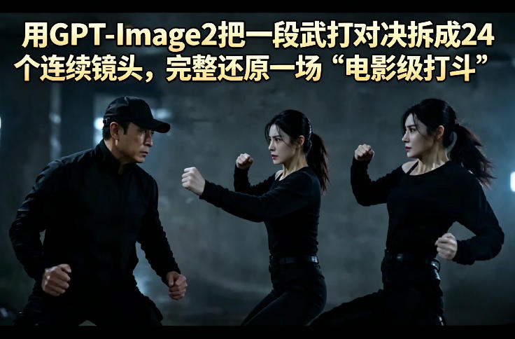 用GPT-Image2把一段武打对决拆成24个连续镜头，完整还原一场“电影级打斗”网赚库-项目库-轻创网-中创网-福缘网-冒泡网-资源之家-魔方项目库网赚库