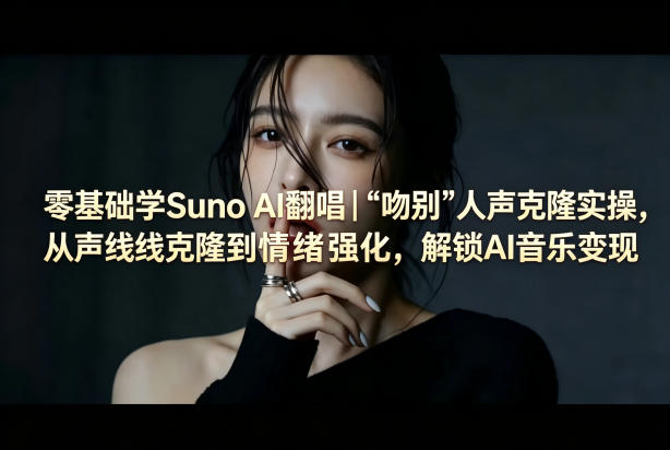 零基础学Suno AI翻唱｜《吻别》人声克隆实操，从声线克隆到情绪强化，解锁AI音乐变现网赚库-项目库-轻创网-中创网-福缘网-冒泡网-资源之家-魔方项目库网赚库