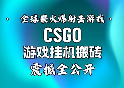 【年底大揭秘】基于全球最火爆的射击CSGO游戏挂G搬砖，日入5张+，震撼公开网赚库-项目库-轻创网-中创网-福缘网-冒泡网-资源之家-魔方项目库网赚库