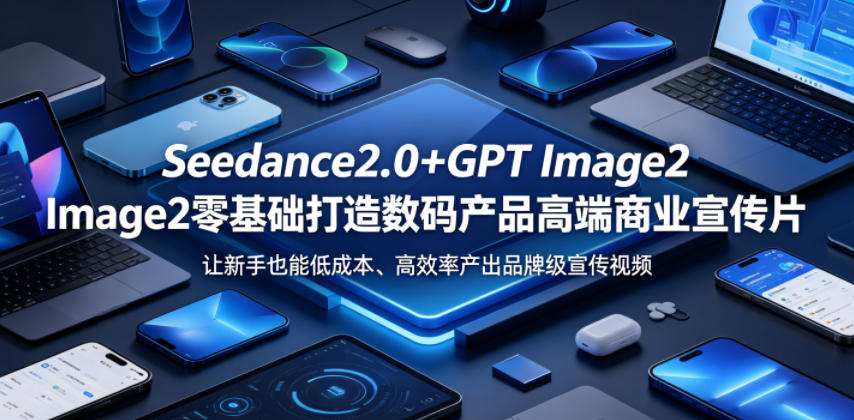 Seedance2.0+GPT Image2零基础打造数码产品高端商业宣传片,让新手也能低成本、高效率产出品牌级宣传视频网赚库-项目库-轻创网-中创网-福缘网-冒泡网-资源之家-魔方项目库网赚库