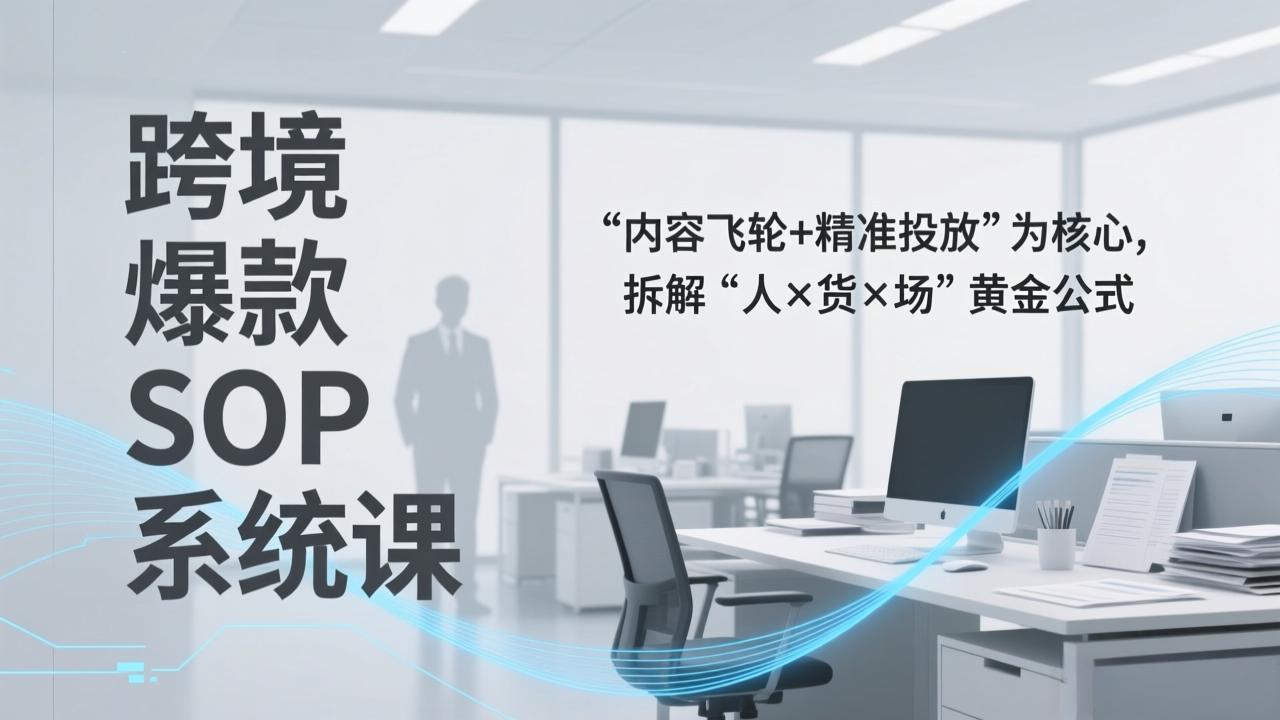 跨境爆款SOP系统课，“内容飞轮+精准投放”为核心，拆解“人×货×场”黄金公式网赚库-项目库-轻创网-中创网-福缘网-冒泡网-资源之家-魔方项目库网赚库