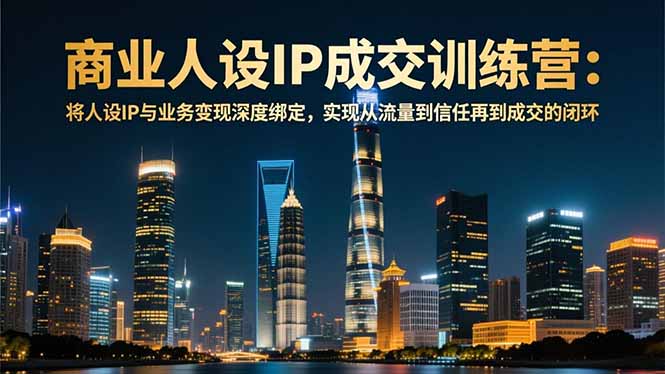 商业人设IP成交训练营-12月：将人设IP与业务变现深度绑定，从流量到信任再到成交闭环网赚库-项目库-轻创网-中创网-福缘网-冒泡网-资源之家-魔方项目库网赚库
