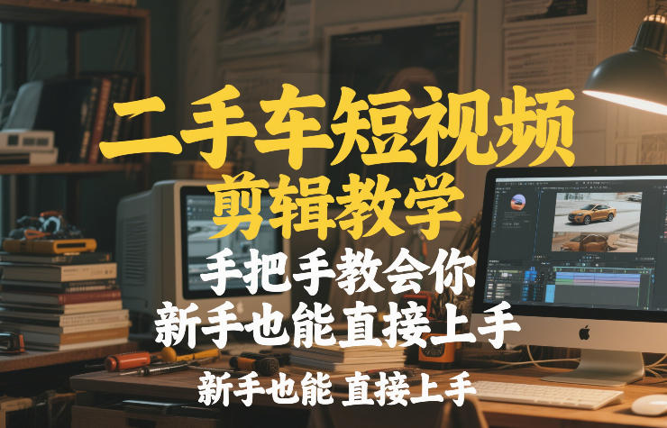 二手车短视频剪辑教学，手把手教会你，新手也能直接上手网赚库-项目库-轻创网-中创网-福缘网-冒泡网-资源之家-魔方项目库网赚库